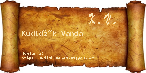 Kudlák Vanda névjegykártya
